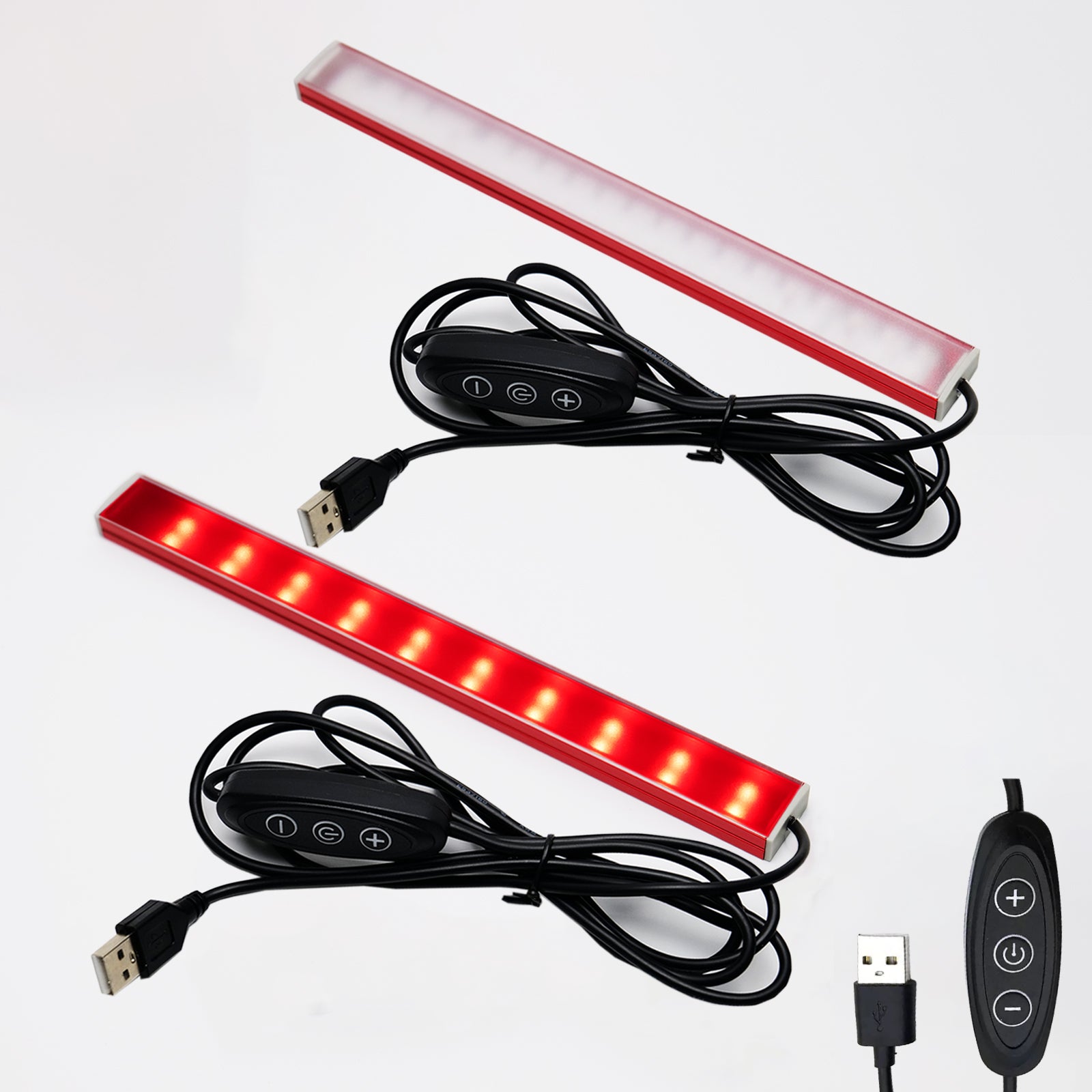 660nm & 850nm Red Light Strip, 9.6 Inch Near Infrared Light Bar with 5 Brightness Levels, USB Powered Red Light for Muscle Relaxation, Home & Fitness Use