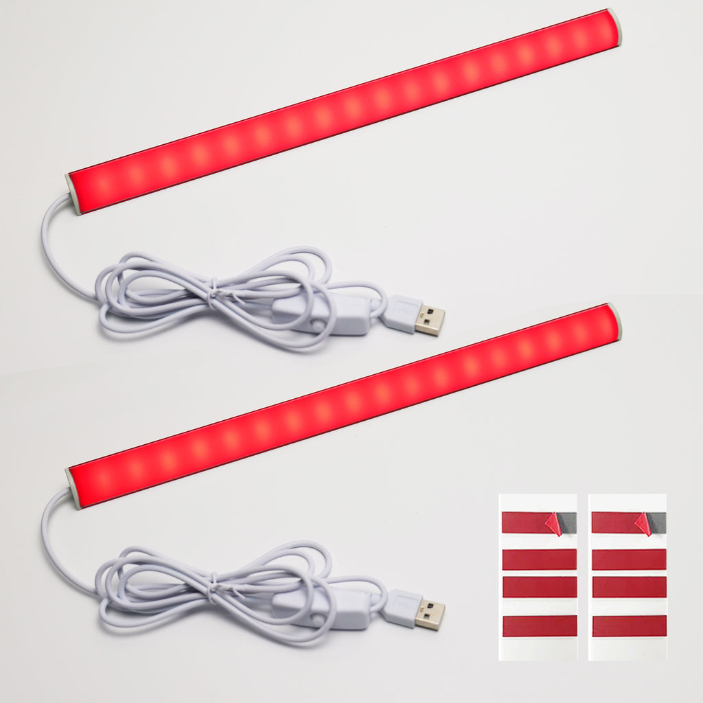 12 Inch(30.5cm) 660nm Red Light Therapy LED Strip, USB 5V 2A Sleep Light Bar, Red LED Light for Bedroom, Monitor Backlight, TV Bias Lighting, Desk Ambient Night Light（2 Pack ）