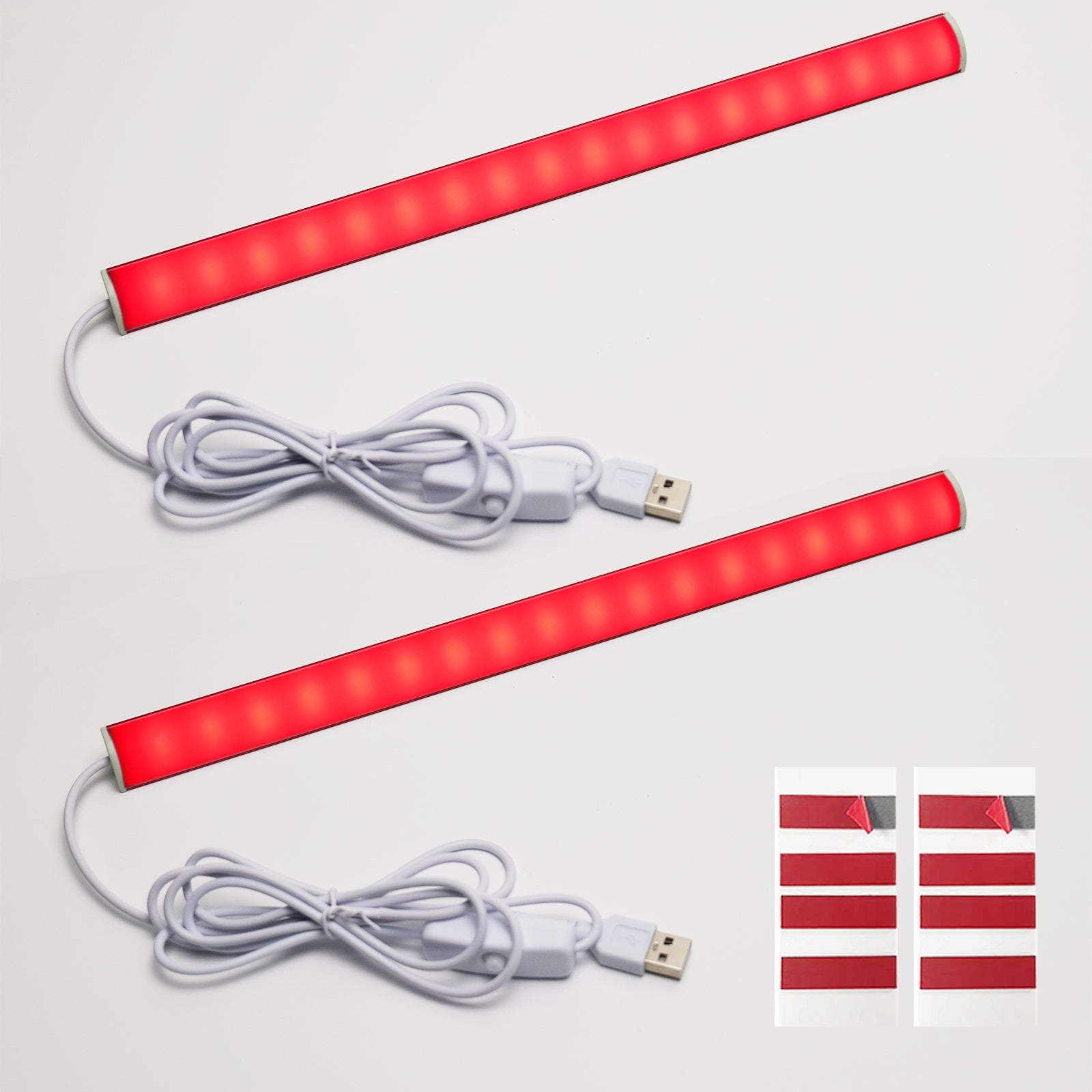 12 Inch(30.5cm) 660nm Red Light Therapy LED Strip, USB 5V 2A Sleep Light Bar, Red LED Light for Bedroom, Monitor Backlight, TV Bias Lighting, Desk Ambient Night Light（2 Pack ）