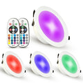 4 Inch RGBW Recessed Downlight, AC 110V 5W LED Ceiling Light, 16 Colors, 4 Dynamic Modes, Remote Control, 4 Pack