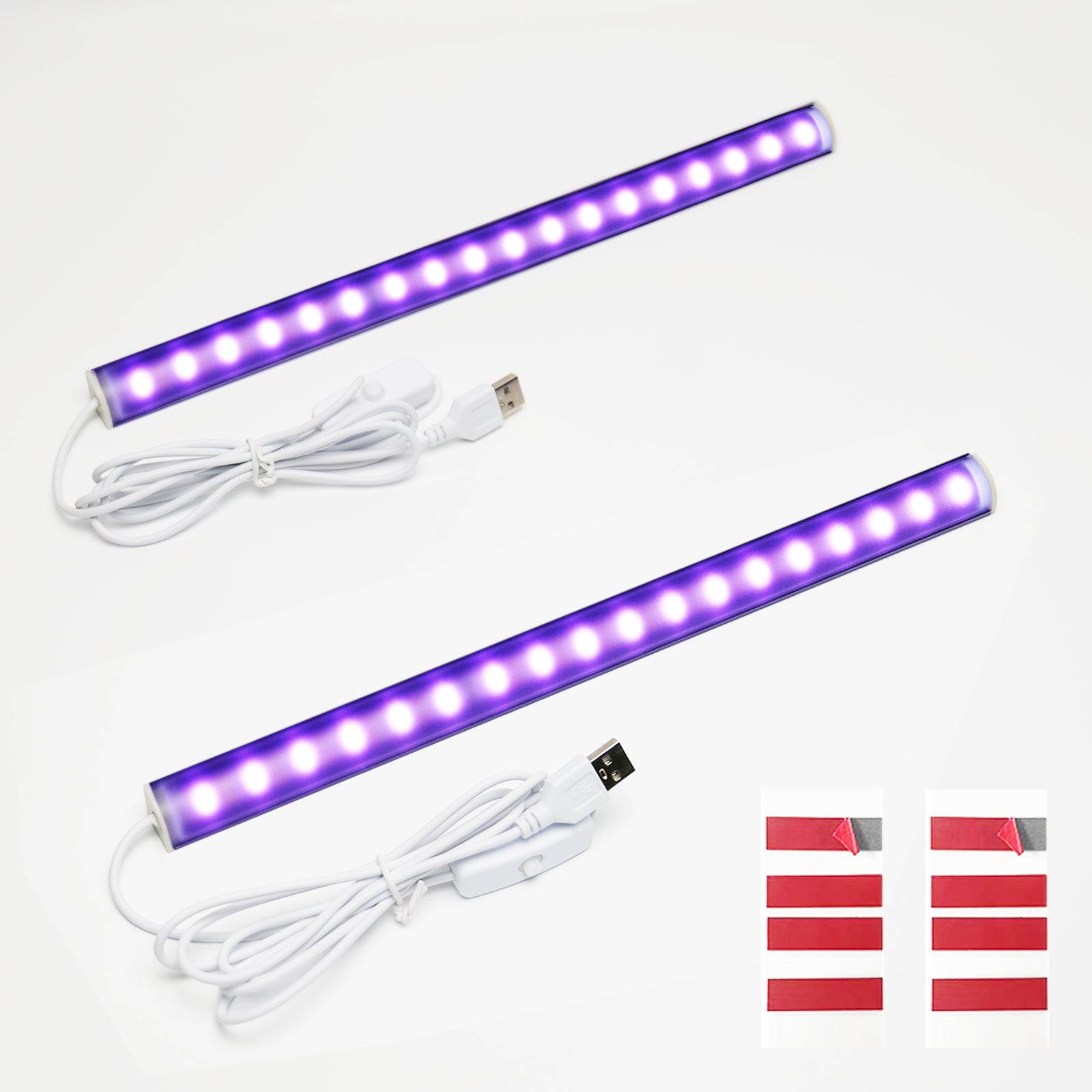 2 Pack UV Black Light Bar , USB Powered Ultraviolet Light Bar for Body Paint Glow Party, Fluorescent Posters, UV Resin Curing & Pet Urine Detector