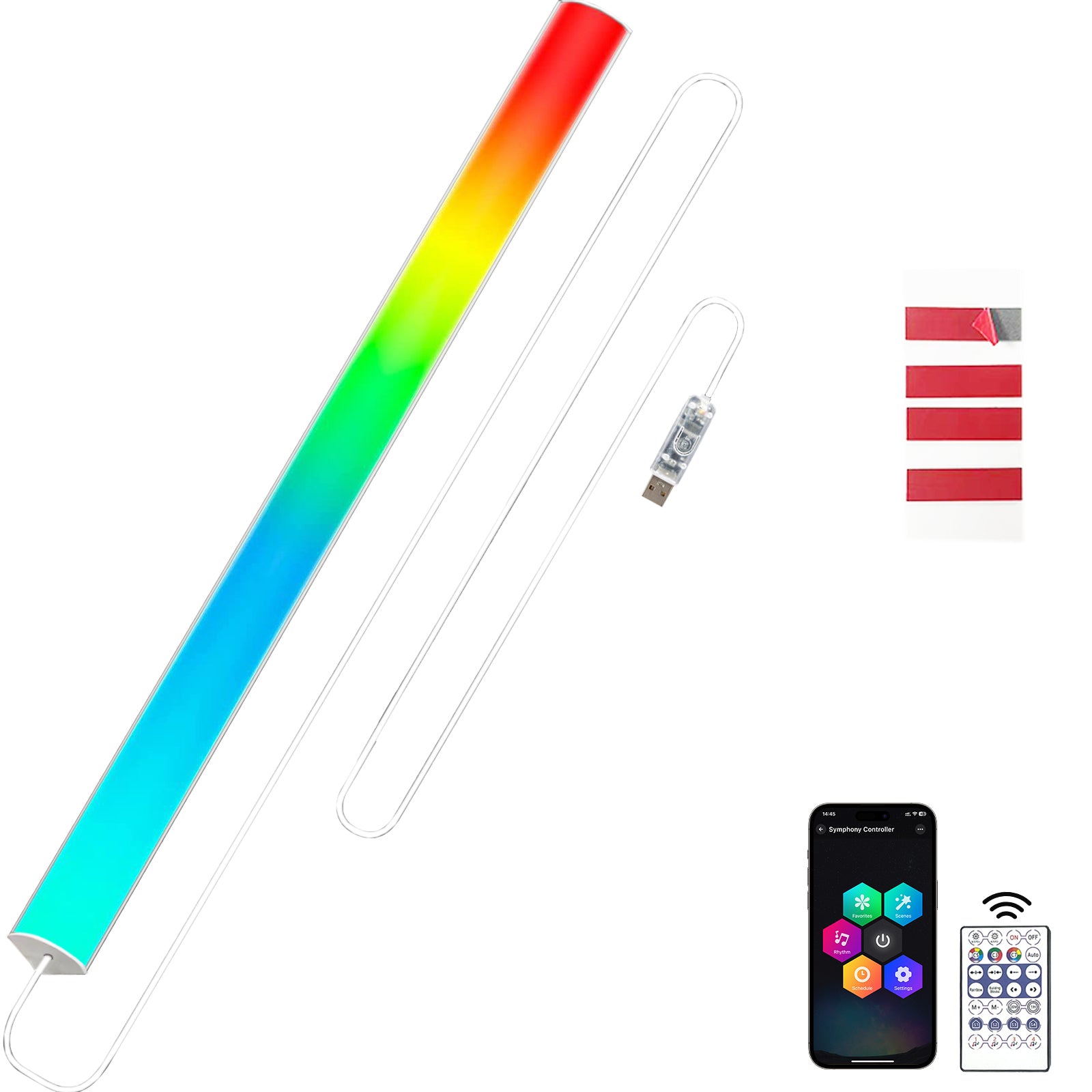 12" Under Monitor RGB Light Bar-Dense LEDs,16 Million Hues ,USB-Powered, 3-Control (Button/Remote/App),LED Ambient Light for Gaming Room, Display Case & Desk Aesthetic Lighting