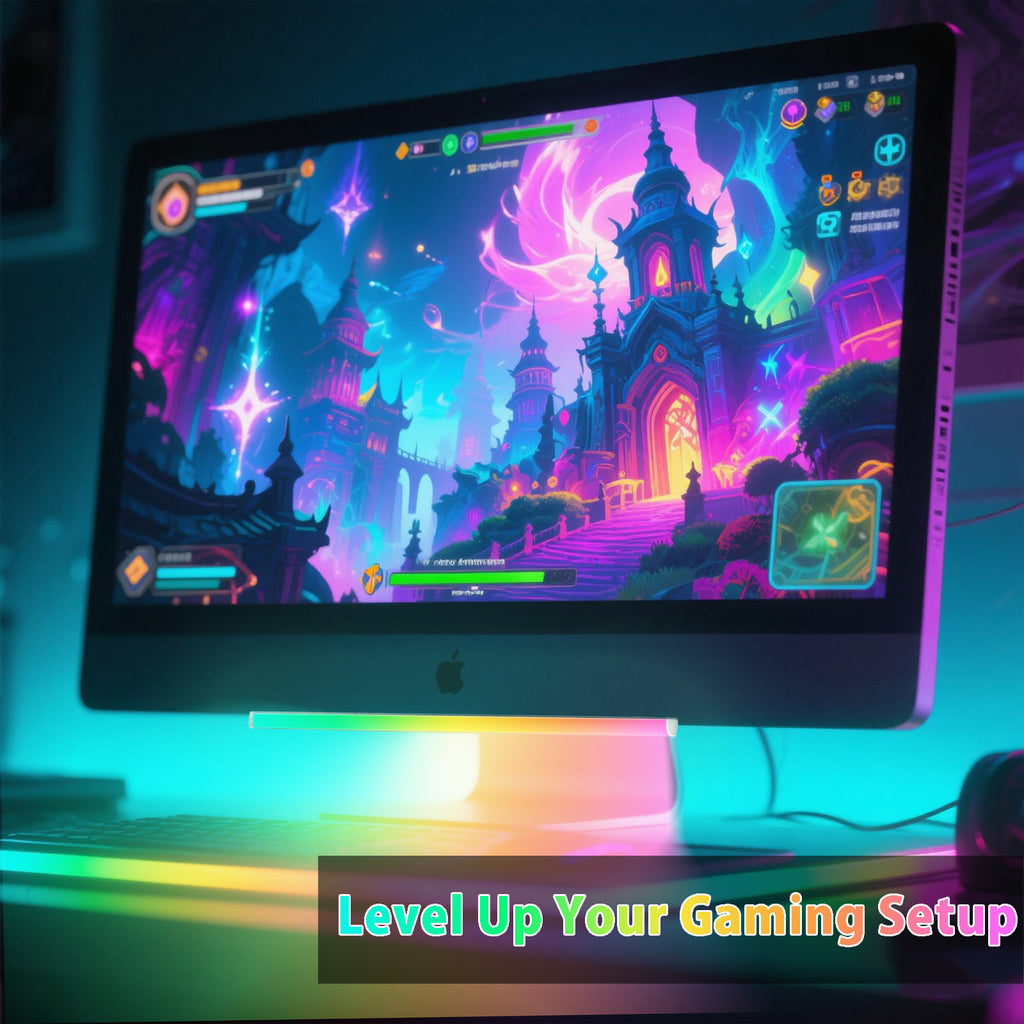 12" Under Monitor RGB Light Bar-Dense LEDs,16 Million Hues ,USB-Powered, 3-Control (Button/Remote/App),LED Ambient Light for Gaming Room, Display Case & Desk Aesthetic Lighting