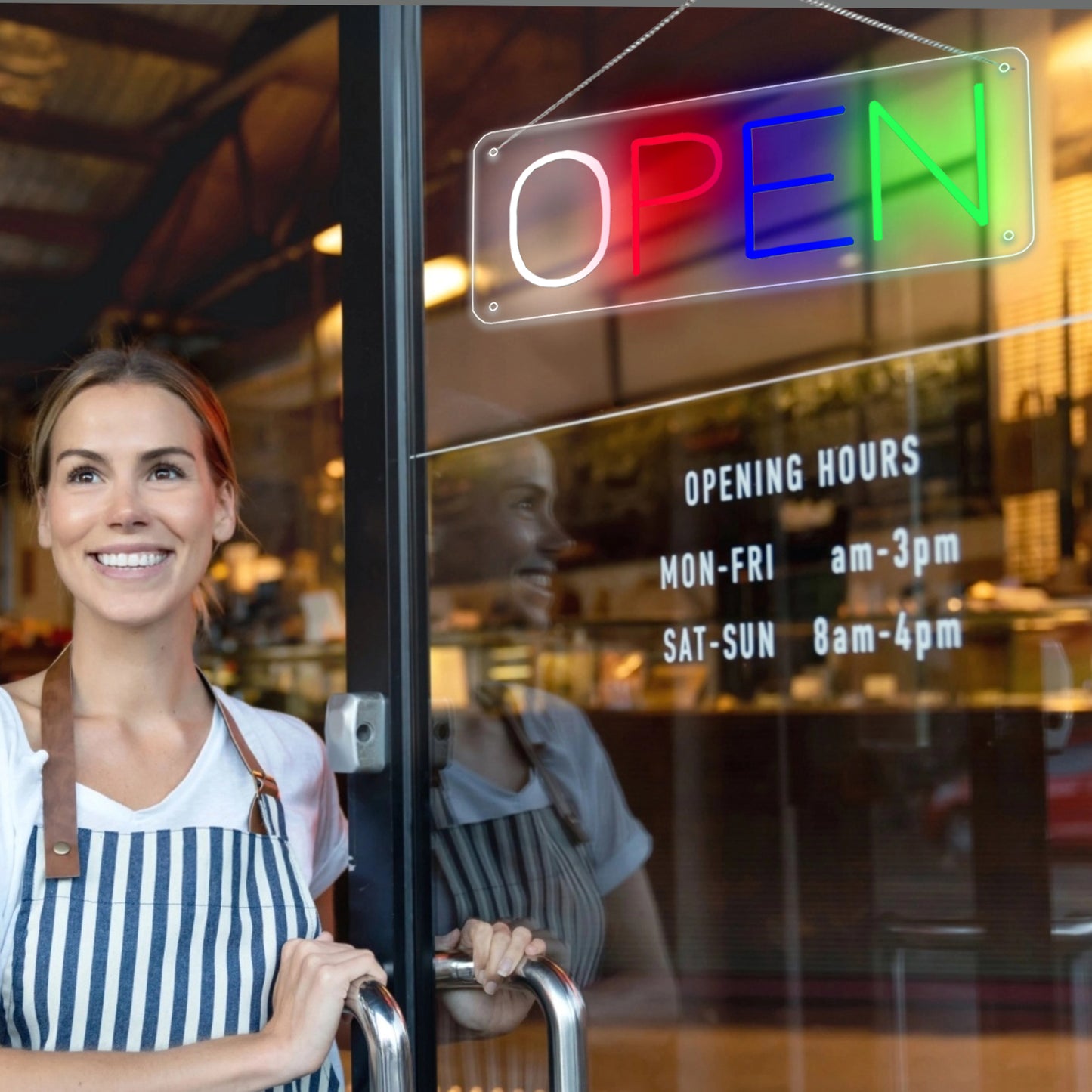 Neon Open Sign by USB ,50×19cm LED Business Sign with 5 Brightness Levels, Vibrant Open Sign LED for Shops, Cafés, Bars & Restaurants