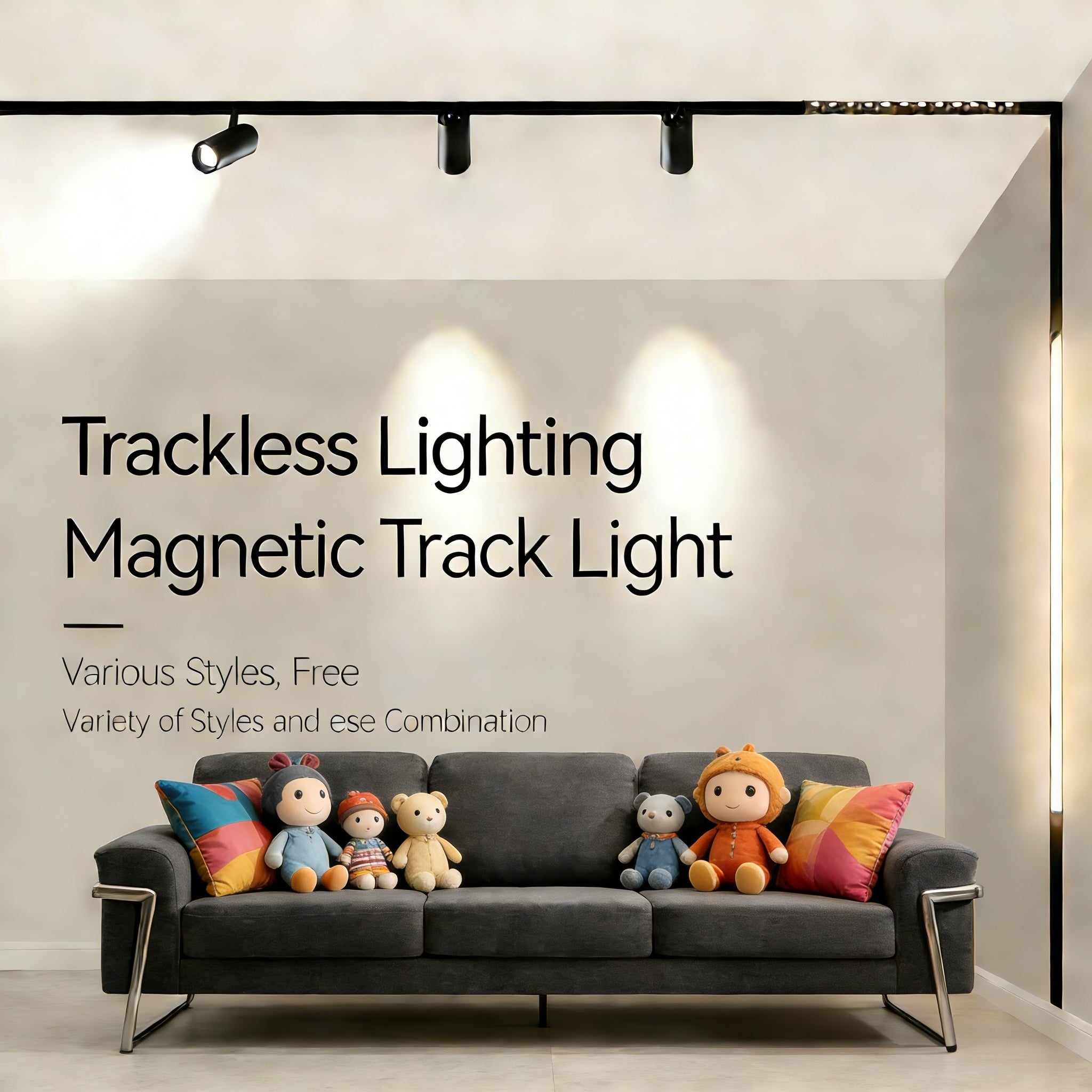 20W Magnetic Track Spotlight, 4000K Neutral White LED Track Light Head, 90° Adjustable Beam, 48V DC Low Voltage Ceiling Track Lighting Fixture for Magnetic Track System, Home Office Retail