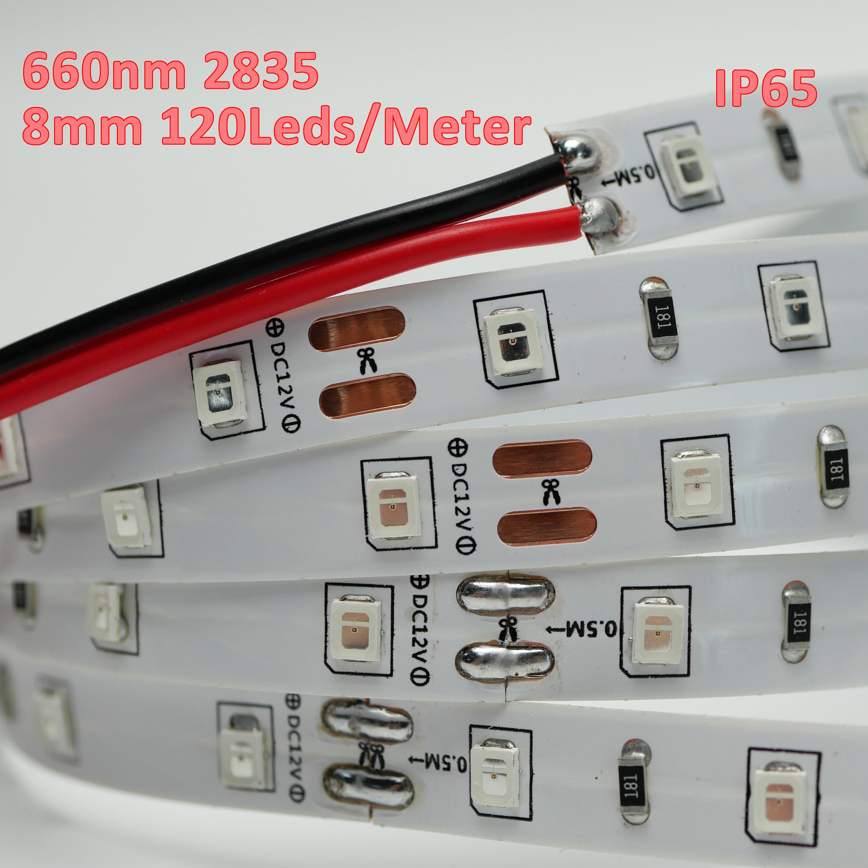 660nm Red Light Therapy LED Strip 5M 120LEDs/M IP65-Waterproof Skin Rejuvenation Red Light Strip for Facial Body Skincare