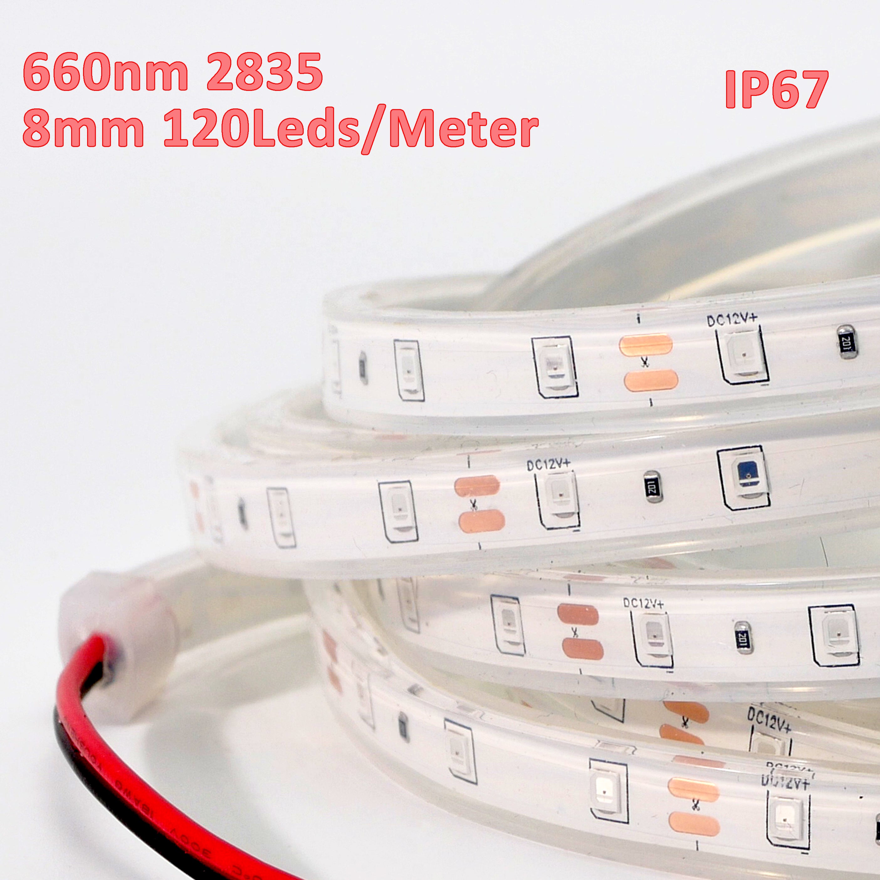 660nm Red Light Therapy LED Strip 5M(16.4FT) 120LEDs/M IP67-Waterproof Skin Rejuvenation Red Light Strip for Facial Body Skincare