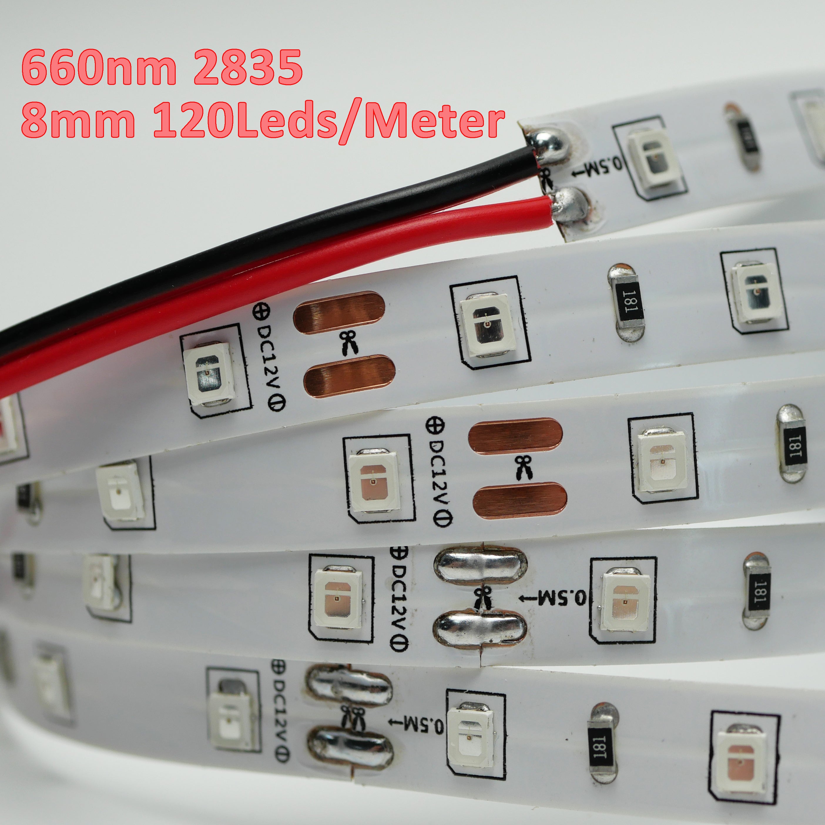 660nm Red Light Therapy LED Strip 5M 120LEDs/M Non-Waterproof Skin Rejuvenation Red Light Strip for Facial Body Skincare