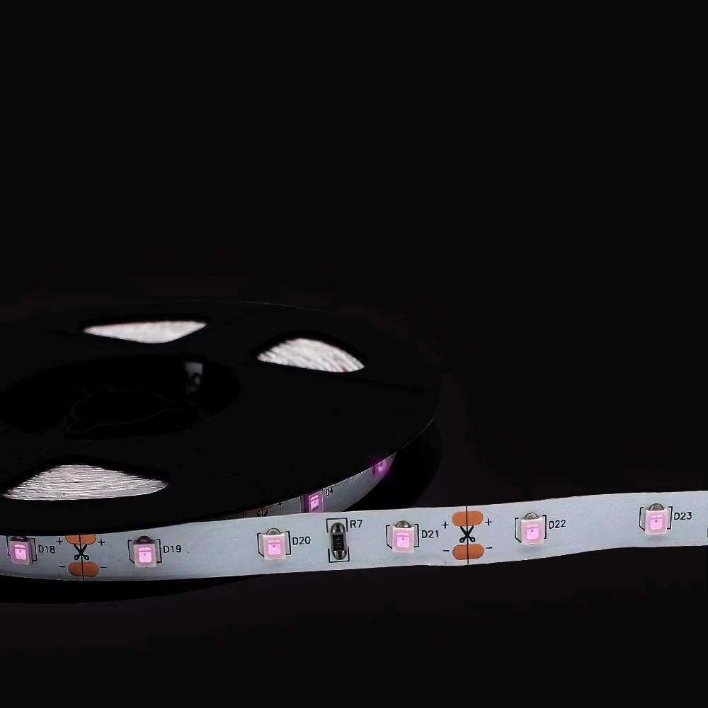 850nm Infrared LED Strip Light, SMD2835 60LED/M DC12V Non-Waterproof 10mm Wide Flexible IR Strip for Night Vision Security Camera