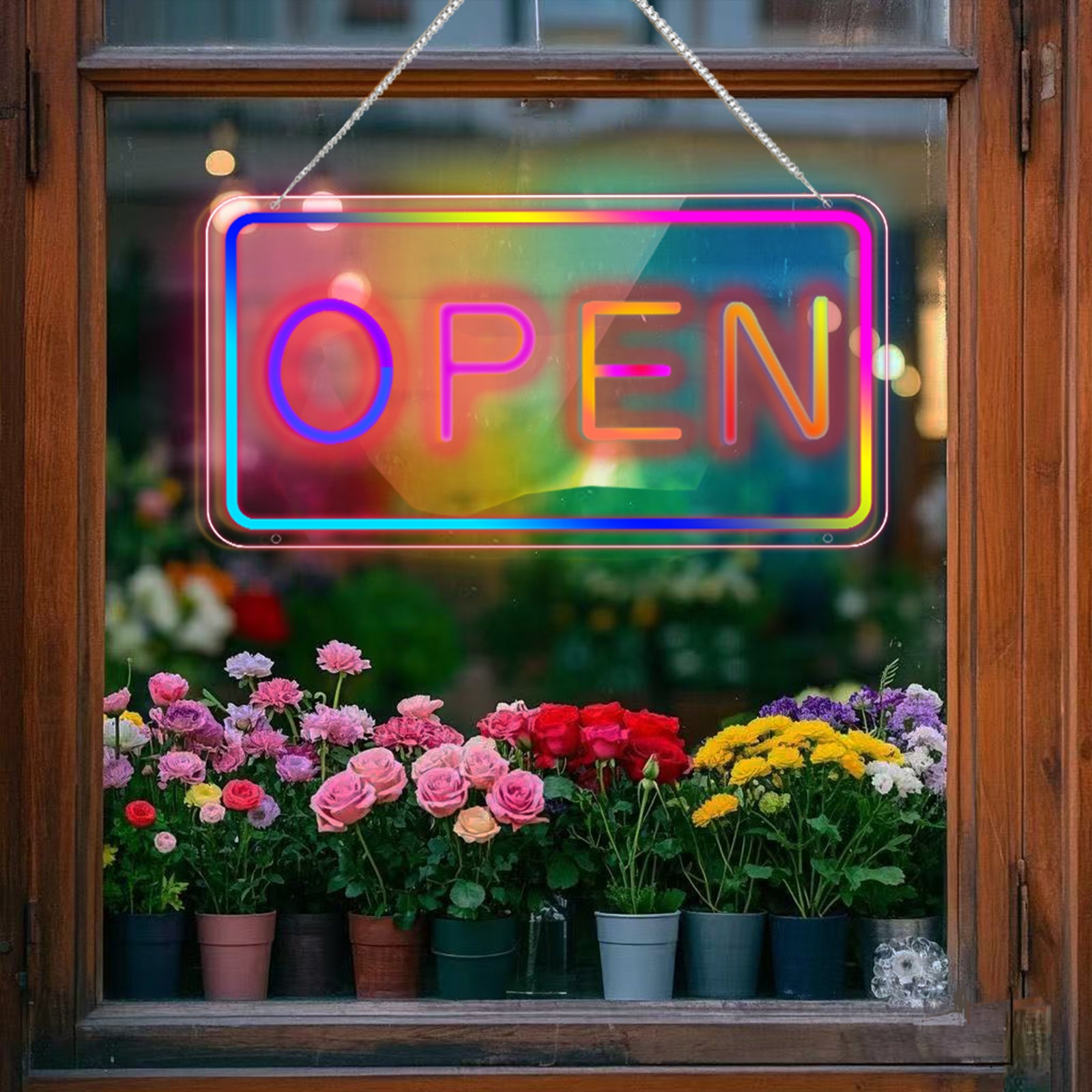 Dreamcolor LED Open Sign,16"x9" RGB LED Open Sign for Business,Powered by USB with RGB Mode Change Controller,Color Changing & Scrolling and Flashing Modes,APP Remote Control LED Open Sign for Store,Bar,Hotel,Door or Window Display