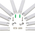 10 Pack LED Aluminum Channel System 3.3FT/1M U Shape LED Strip Diffuser Channel with Milky White Cover, End Caps & Mounting Clips, Silver Aluminum Profile for Under Cabinet, Closet, Kitchen Lighting, Fits LED Strips up to 12.5mm