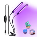395-405nm UV Black Light for Resin Curing, Dual Head Clip-On Blacklight Lamp with 120 LEDs, USB Powered 5V Dimmable Flexible Gooseneck UV Light for UV Resin, Glow Paint, Fluorescent Poster, Body Paint & Halloween Decor