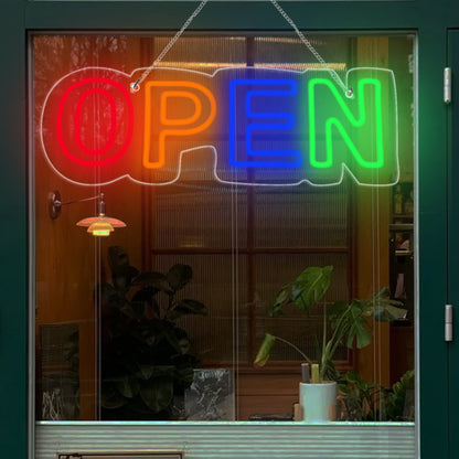 Bright Open Sign for Business, Dimmable Open Neon Signs by USB Power supply , High Visibility Advertisement OPEN Neon Sign with ON/OFF Switch for Window, Door, Store, Bar, Salon, Restaurant