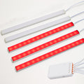 660nm Red LED Light Bar 5 Pack, 10 Inch DC12V Red Light Strip Kit with 5-Way Power Splitter, Self-Adhesive Red Grow Light for Indoor Plants, Cabinet, Shelf, Display & Ambient Lighting