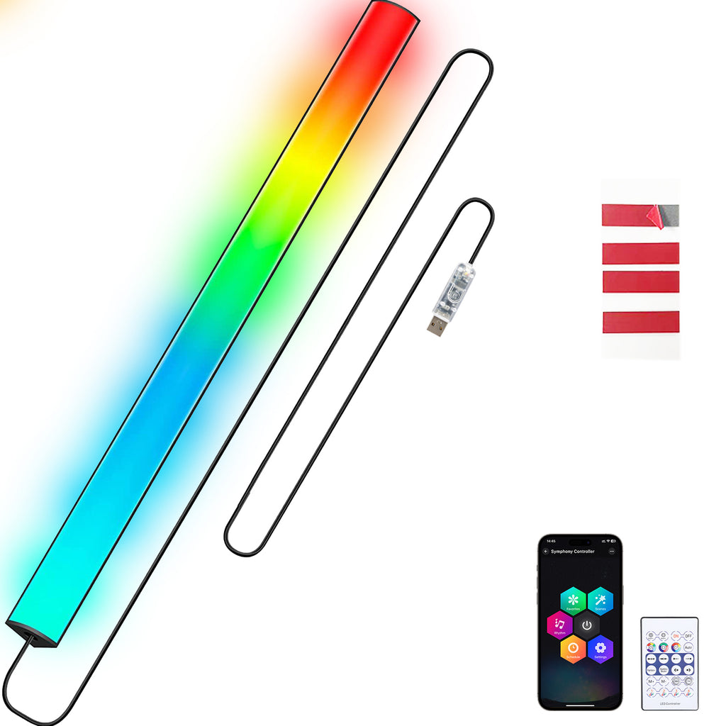 RGB Monitor Light Bar,RGB LED Gaming Atmosphere Light,Powered by USB with RGB Mode Change Controller,Electronic sports atmosphere lamp for display, under the table, computer accessories, room, hand display