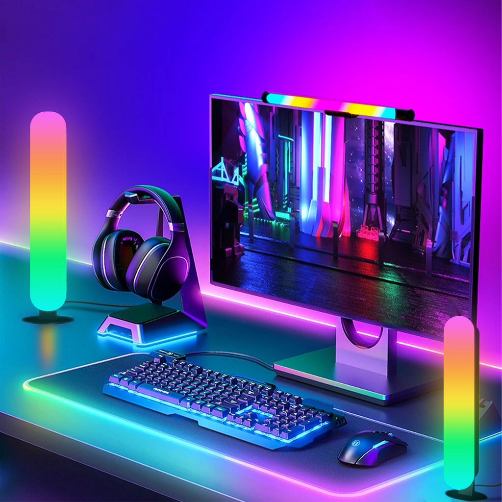 Dual RGB Light Bar, USB Powered LED Ambient Lighting with APP & Remote Control, Smart Mood Light Bar with Music Sync for Gaming Desk, TV Backlight, Streaming Setup, Bedroom Decor