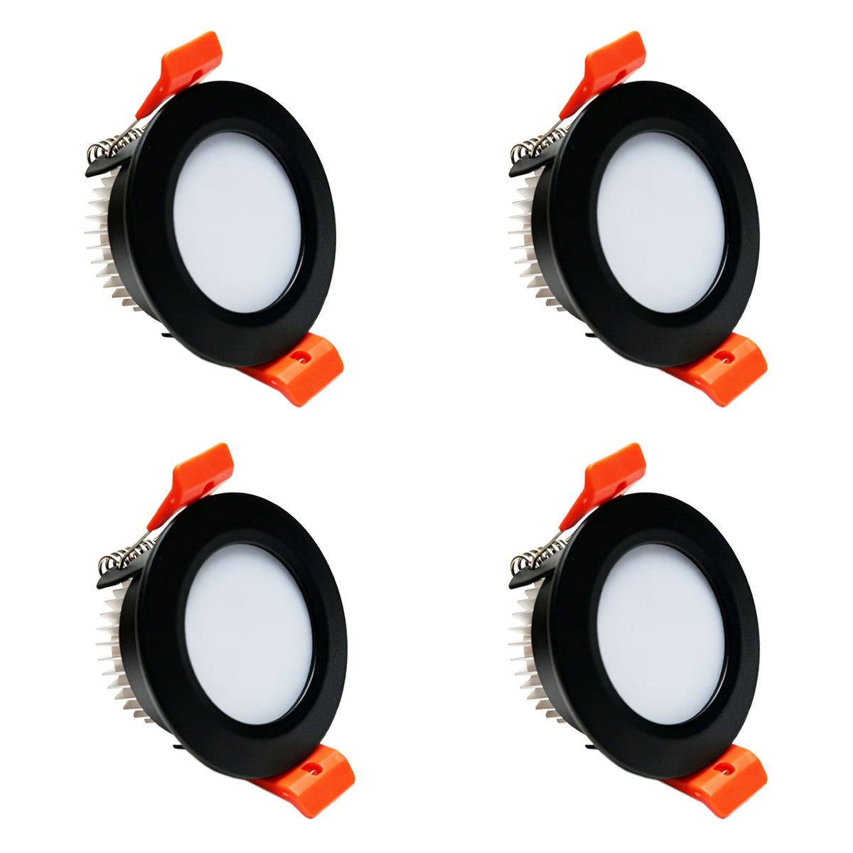 2 Inch Canless LED Recessed Lighting 4 Pack, 3W Slim Wafer Downlight, 4000K Natural White, CRI90+, Dimmable Ceiling Light with Junction Box, Black Finish for Kitchen, Closet & Hallway