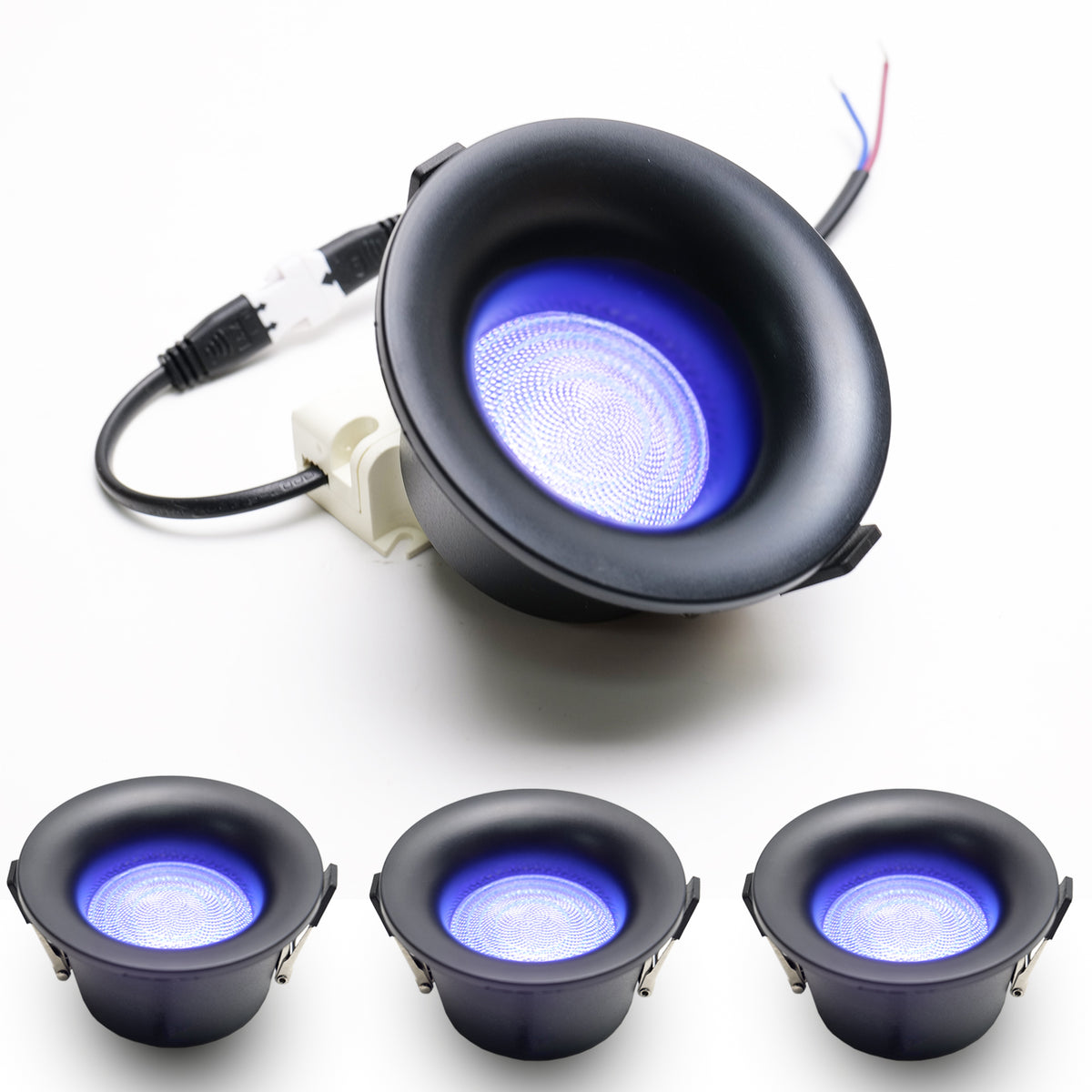 395nm UV Black Light Recessed Downlight, 3 Inch Flush Mount UV LED Ceiling Light, 3W 110V Blacklight, Aluminum Housing, Safe Long Wave UV Light for Glow Party, Fluorescent Posters, Halloween Decor, 4 Pack
