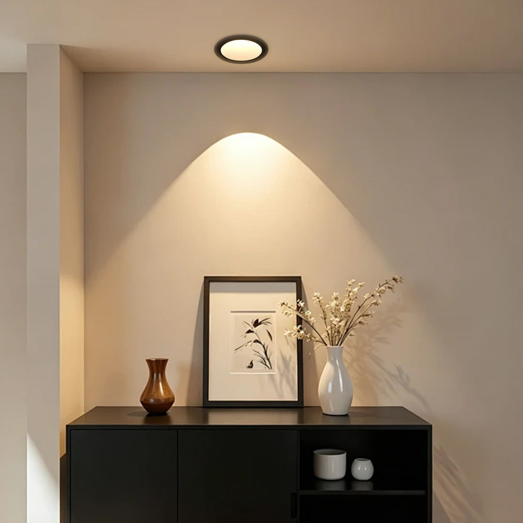 2 Inch LED Recessed Ceiling Light 4 Pack, 3W Canless Downlight, 3000K Warm White Mini Recessed Lighting with Junction Box, Black Trim Flush Mount Ceiling Light for Bedroom, Hallway, Porch