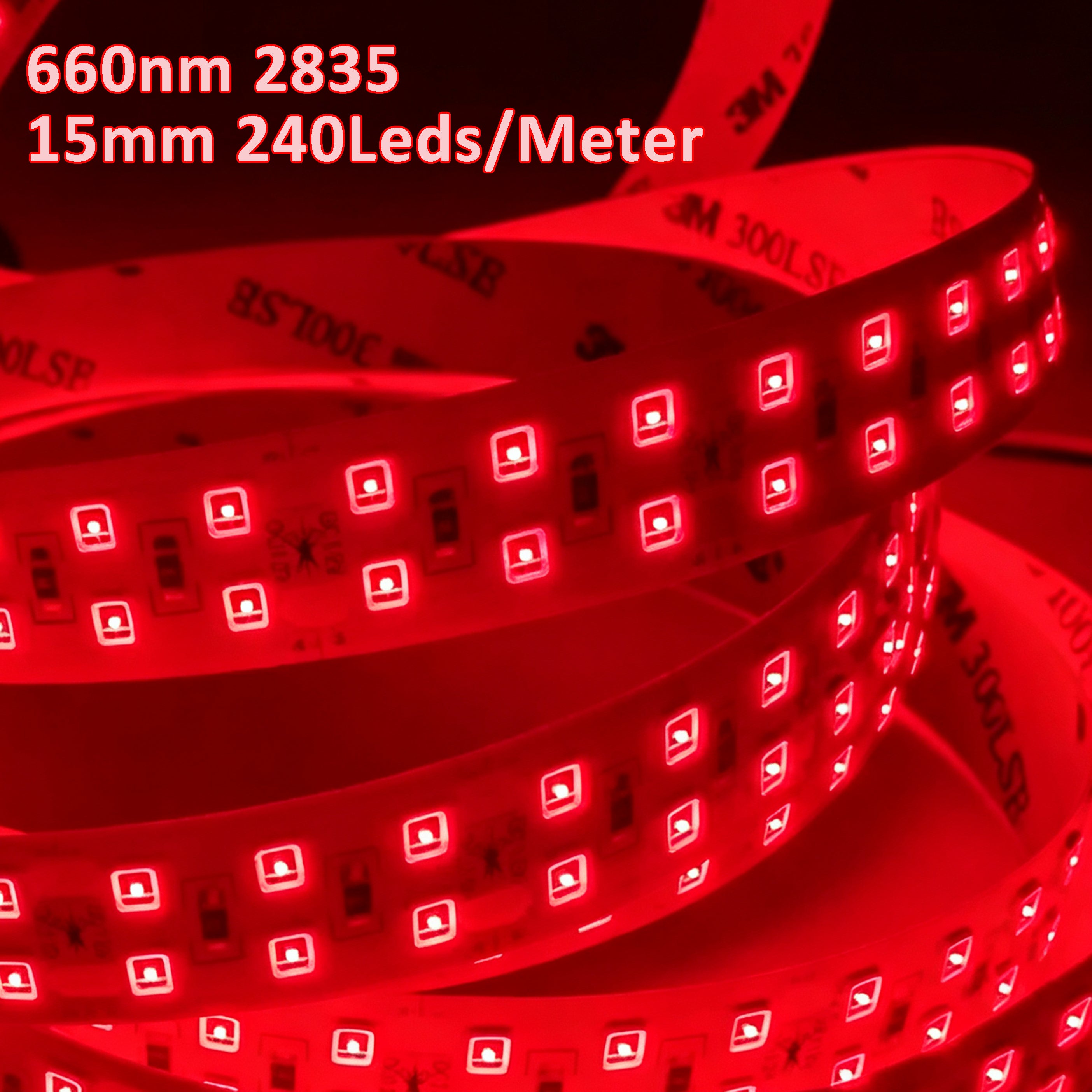 660nm Red Light Therapy LED Strip 5M（16.5FT） 240LEDs/M Non-Waterproof for Skin Beauty Sauna Relaxation