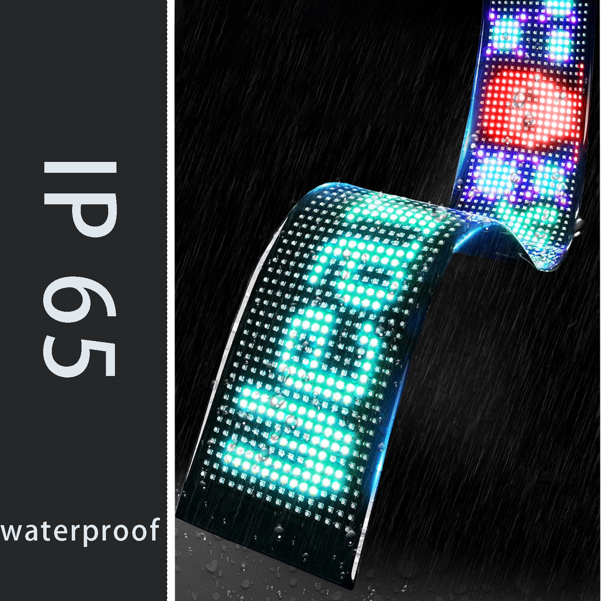 Flexible LED Scrolling Sign, APP Controlled Waterproof IP65 Advertising Sign by USB,Custom Text & Patterns Color Changing Programmable LED Display for Car , Indoor , Store , Concerts（15"×4" ）