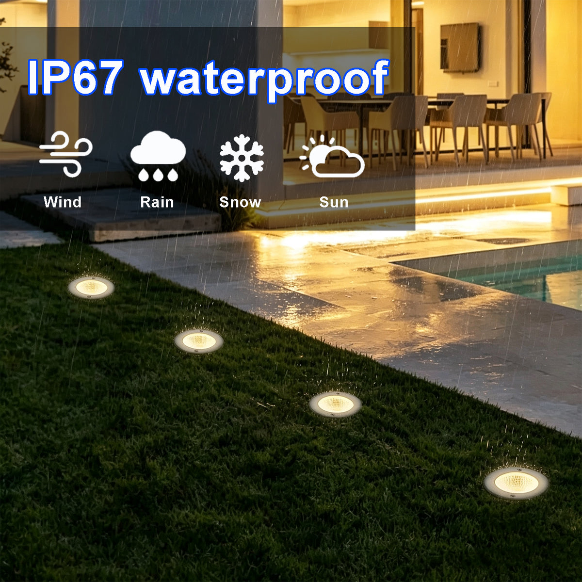 Low Voltage LED Well Lights Outdoor, 12V/24V Landscape In Ground Lights with Remote Control, Dimmable 1700K-6000K Tunable White, Timer Function, IP67 Waterproof Landscape Lighting for Yard Pathway Garden 4 pack