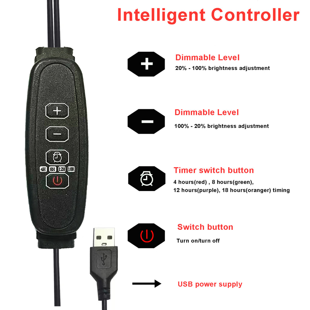 660nm Red Light Clip Lamp, LED Red Light for Face & Skin Care, Adjustable Gooseneck Clip-On Light, Hands-Free, Portable Home Use