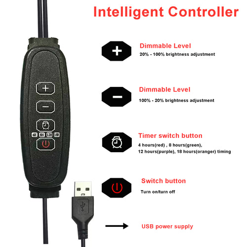660nm Red Light Clip Lamp, LED Red Light for Face & Skin Care, Adjustable Gooseneck Clip-On Light, Hands-Free, Portable Home Use