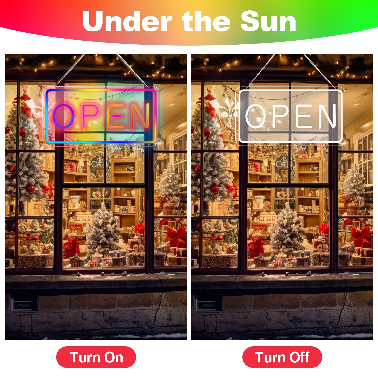 Dreamcolor LED Open Sign,16"x9" RGB LED Open Sign for Business,Powered by USB with RGB Mode Change Controller,Color Changing & Scrolling and Flashing Modes,APP Remote Control LED Open Sign for Store,Bar,Hotel,Door or Window Display
