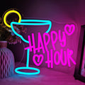 Commercial neon cocktail sign, adjustable brightness, with switch, suitable for shops, hotels, bars, etc., three colors, 33.4cm/13.15"x 29cm/11.42"