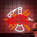 LED Neon Fire Fighting Tools Sign By USB - Adjustable Brightness with ON/Off Switch , Wall Decor LED Sign for Shopping Mall, Store,34cm/13.4"x 29cm/11.4"