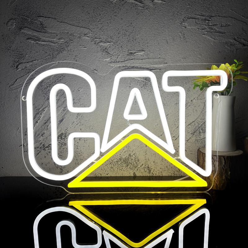 LED Neon cat sign, adjustable brightness, with switch, suitable for home decoration, shops, hotels, bars, etc., two colors,35cm/13.78"x 22cm/8.66"
