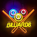 LED Neon Billiards Sign By USB - Adjustable Brightness with ON/Off Switch , Wall Decor LED Sign for Bar Billiards Game Room.35cm/13.78"x 29cm/11.42"