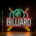 LED Neon Billiards Sign By USB - Adjustable Brightness with ON/Off Switch , Wall Decor LED Sign for Bar Billiards Game Room.36cm/14.2"x 32cm/12.6"
