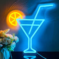 Commercial neon cocktail sign, adjustable brightness, with switch, suitable for shops, hotels, bars, etc., two colors, 36cm/14.17"x 34cm/13.39"