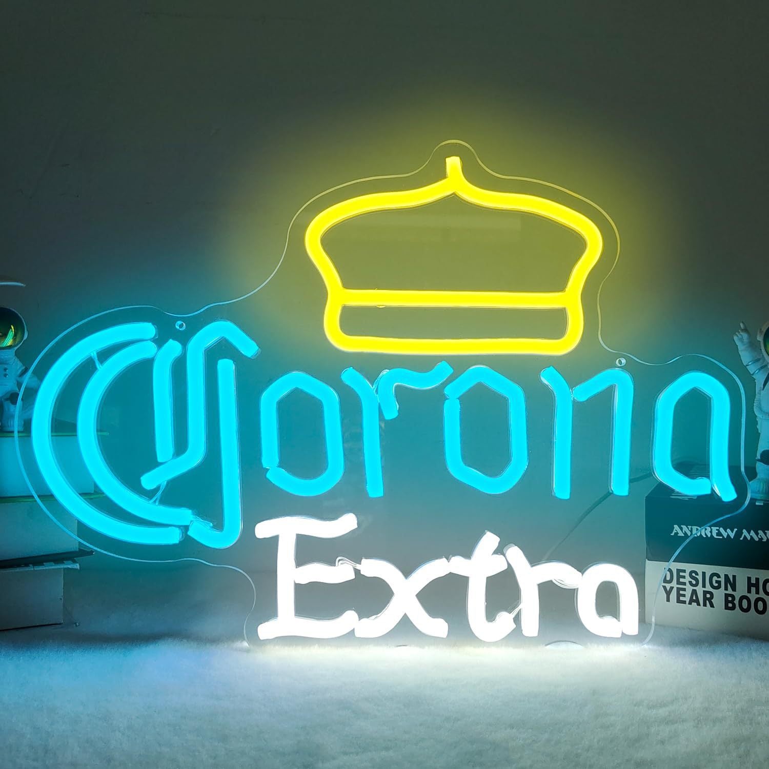 LED Neon Corona Sign By USB - Adjustable Brightness With ON/Off Switch , Wall Decor LED Sign for Bar Decoration.38cm/15"x 28cm/11"