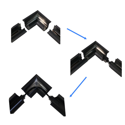 90 Degree Horizontal Track Connector for Magnetic Track Lighting System, Aluminum Corner Connector (No Power Transfer), Requires Conductive Connector, 24V Ceiling Track Rail Accessory