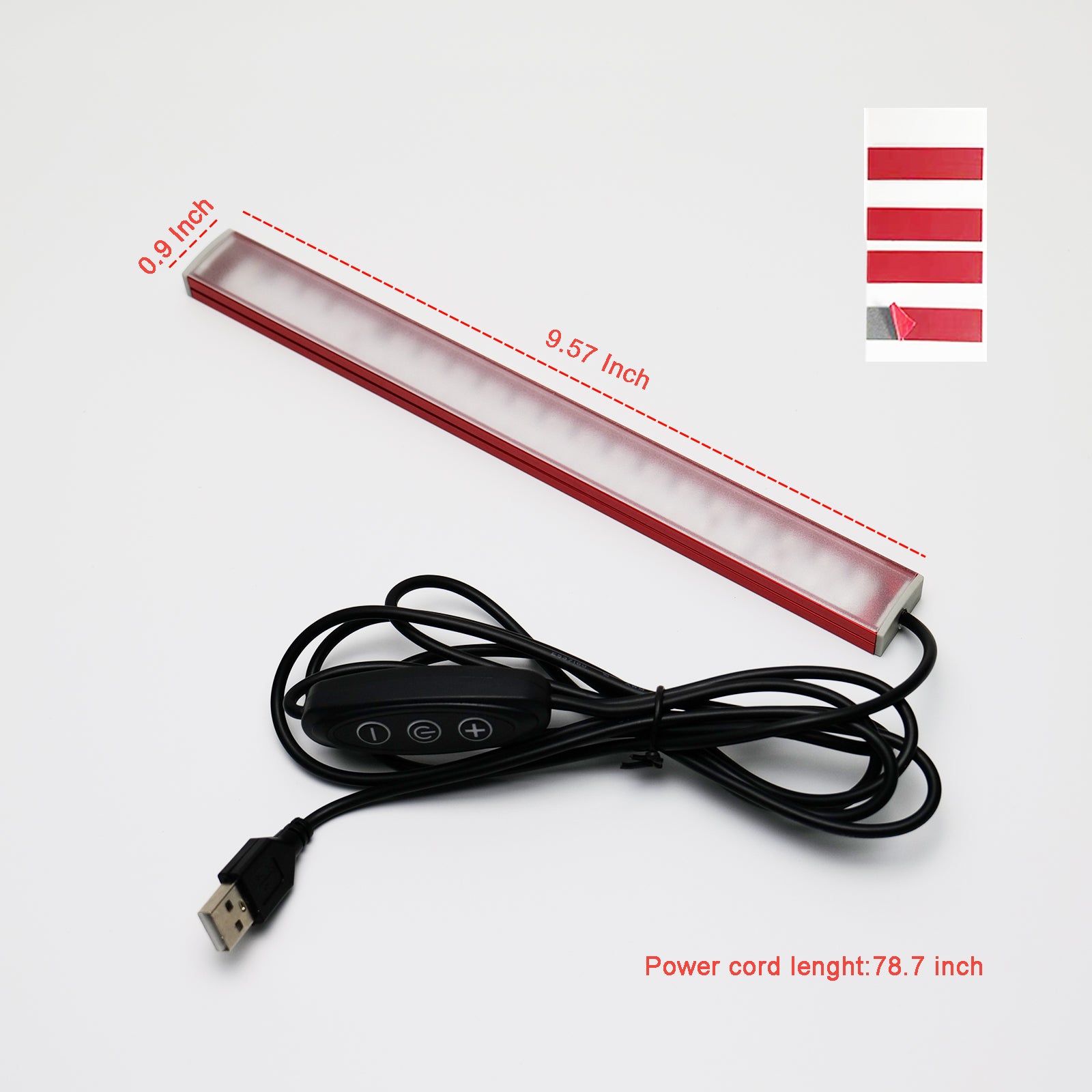 660nm & 850nm Red Light Strip, 9.6 Inch Near Infrared Light Bar with 5 Brightness Levels, USB Powered Red Light for Muscle Relaxation, Home & Fitness Use