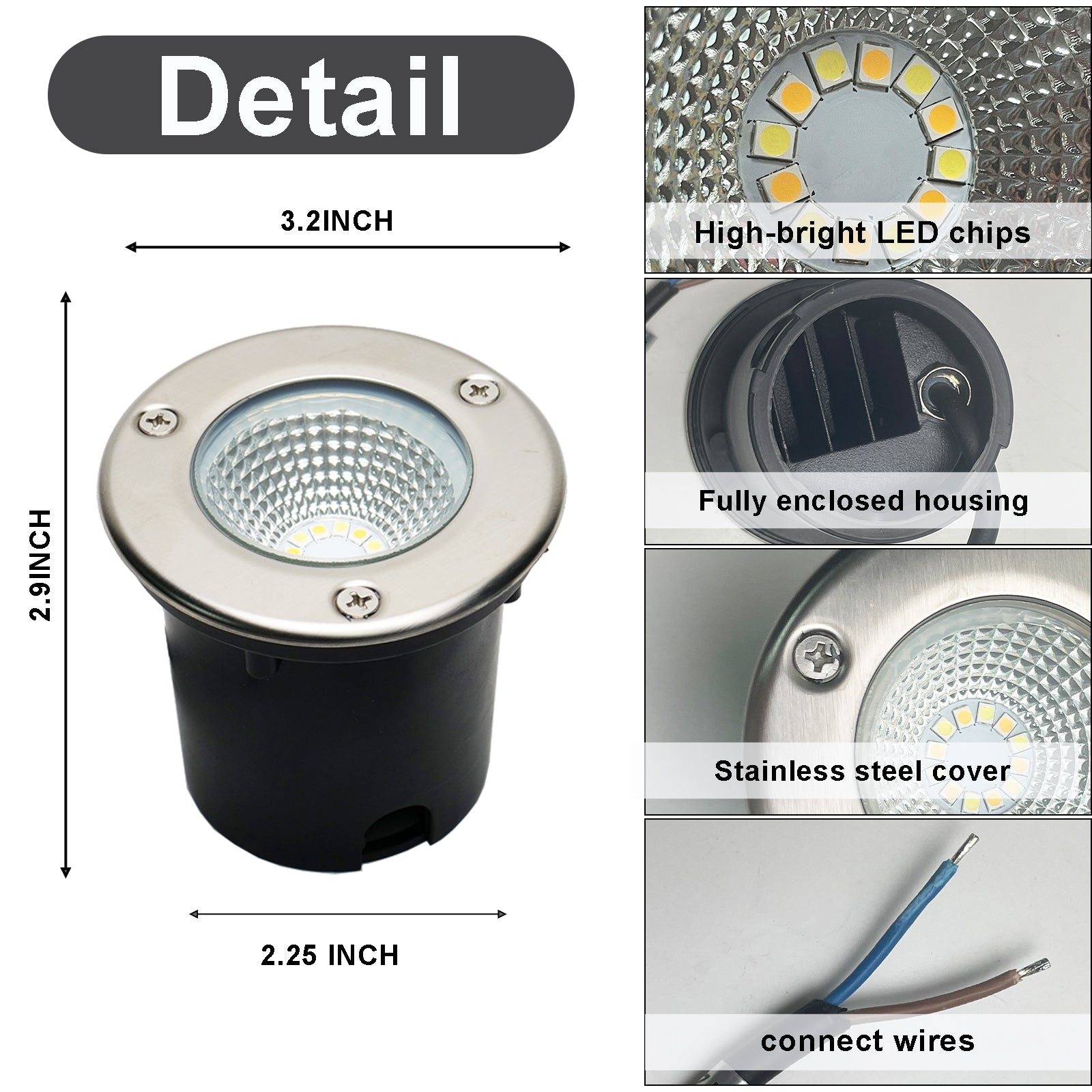 Low Voltage LED Well Lights Outdoor, 12V/24V Landscape In Ground Lights with Remote Control, Dimmable 1700K-6000K Tunable White, Timer Function, IP67 Waterproof Landscape Lighting for Yard Pathway Garden 4 pack