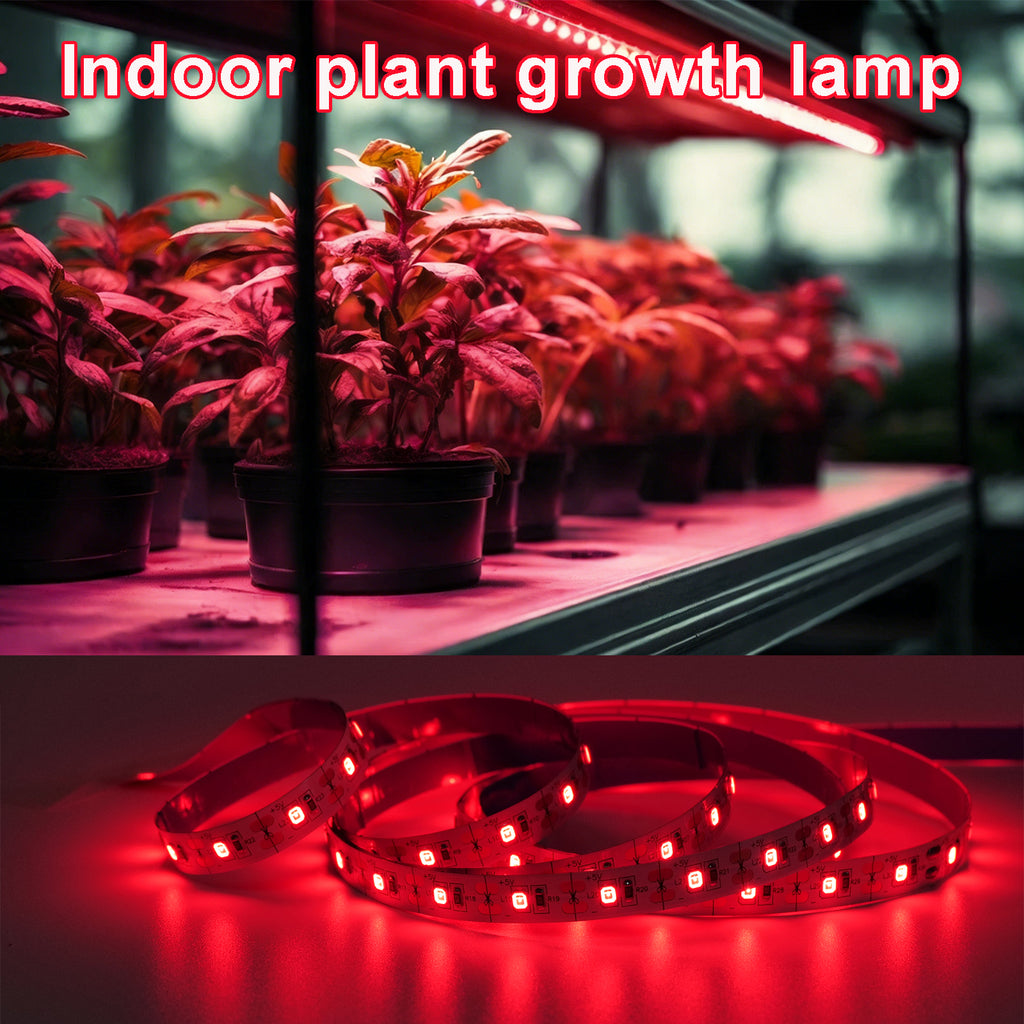 660nm Red Light Strip 6.6FT 120LEDs USB Powered, Dimmable Red LED Light Strip 5V 2A, Grow Light for Indoor Plants, Sleep Light Strip for Bedroom, TV Backlight Ambient Lighting