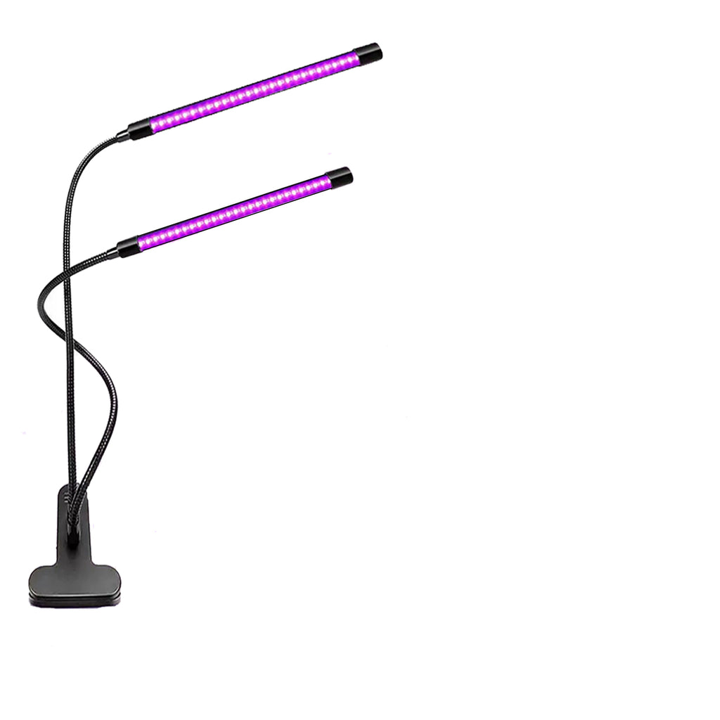 395–400nm UV Black LED Light , Dual Head Clip On UV Light with 10-Level Dimmable Brightness & 4 Timer Modes, USB Powered UV Lamp for Resin, UV Glue, Gel Nail Polish, Fluorescent Paint Party