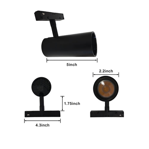 20W Magnetic Track Spotlight, 4000K Neutral White LED Track Light Head, 90° Adjustable Beam, 48V DC Low Voltage Ceiling Track Lighting Fixture for Magnetic Track System, Home Office Retail