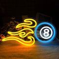 LED Neon Billiards Sign By USB - Adjustable Brightness with ON/Off Switch , Wall Decor LED Sign for Bar Billiards Game Room.40cm/15.7"x 21cm/8.3"
