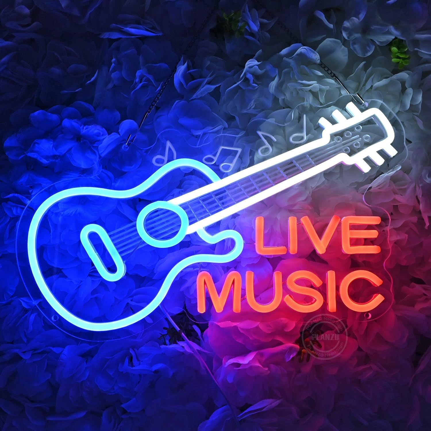 LED Neon LIVE MUSIC Sign By USB - Adjustable Brightness With ON/Off Switch , Wall Decor LED Sign for Bar Stage Atmosphere Decorative.40cm/15.75"x 24.99cm/9.84"