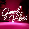 LED Neon Good Vibes Sign By USB - Adjustable Brightness With ON/Off Switch , Wall Decor LED Sign for Dormitory Home Atmosphere Decoration.40cm/15.7"x 25cm/9.8"