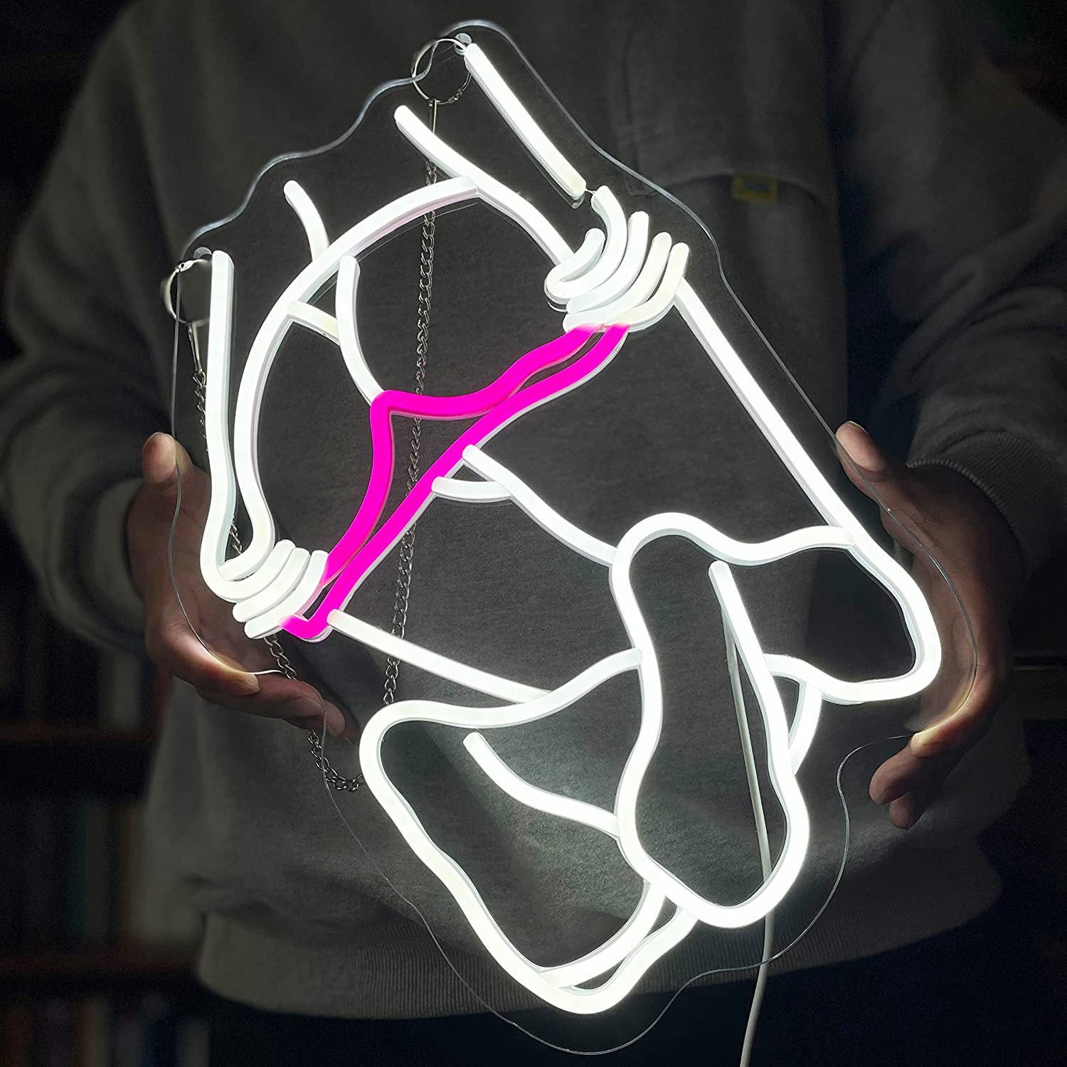 LED Neon Sexy Girl Sign By USB - Adjustable Brightness with ON/Off Switch , Wall Decor LED Sign for Bars, KTV and Other Entertainment Venues.40cm/15.75"x 25.4cm/10"