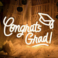 LED Neon Warm white Graduation Cap Sign By USB - Adjustable Brightness with ON/Off Switch , Wall Decor LED Sign for Graduation Celebration,40cm/15.7"x 28cm/11"
