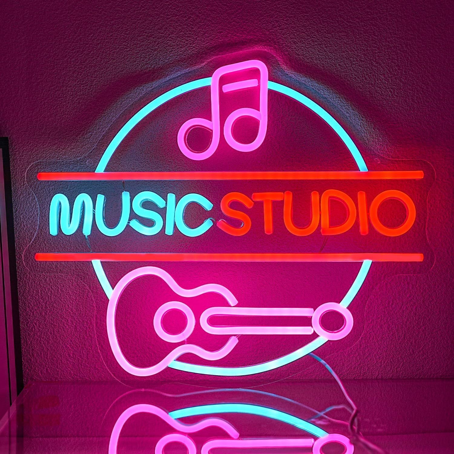 LED Neon MUSIC Sign By USB - Adjustable Brightness With ON/Off Switch , Wall Decor LED Sign for Bar Stage Atmosphere Decorative.40cm/15.75"x 33cm/12.99"