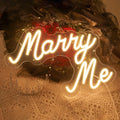 Monochrome neon marry me sign with switch and USB interface, Suitable for wedding party,40.5cm/15.9"*25cm/9.8"