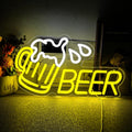 LED Neon BEER Sign By USB - Adjustable Brightness With ON/Off Switch , Wall Decor LED Sign for Bar Decoration.41cm/16.14"x 22.5cm/8.86"